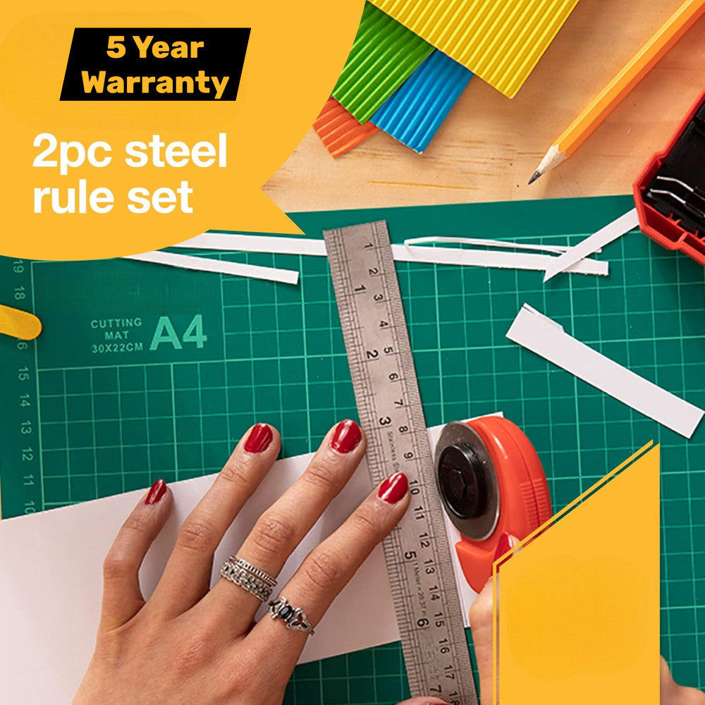 Ruler Metal Rule Stainless Steel Metric Imperial Dual Markings 6"-15CM 12"-30CM