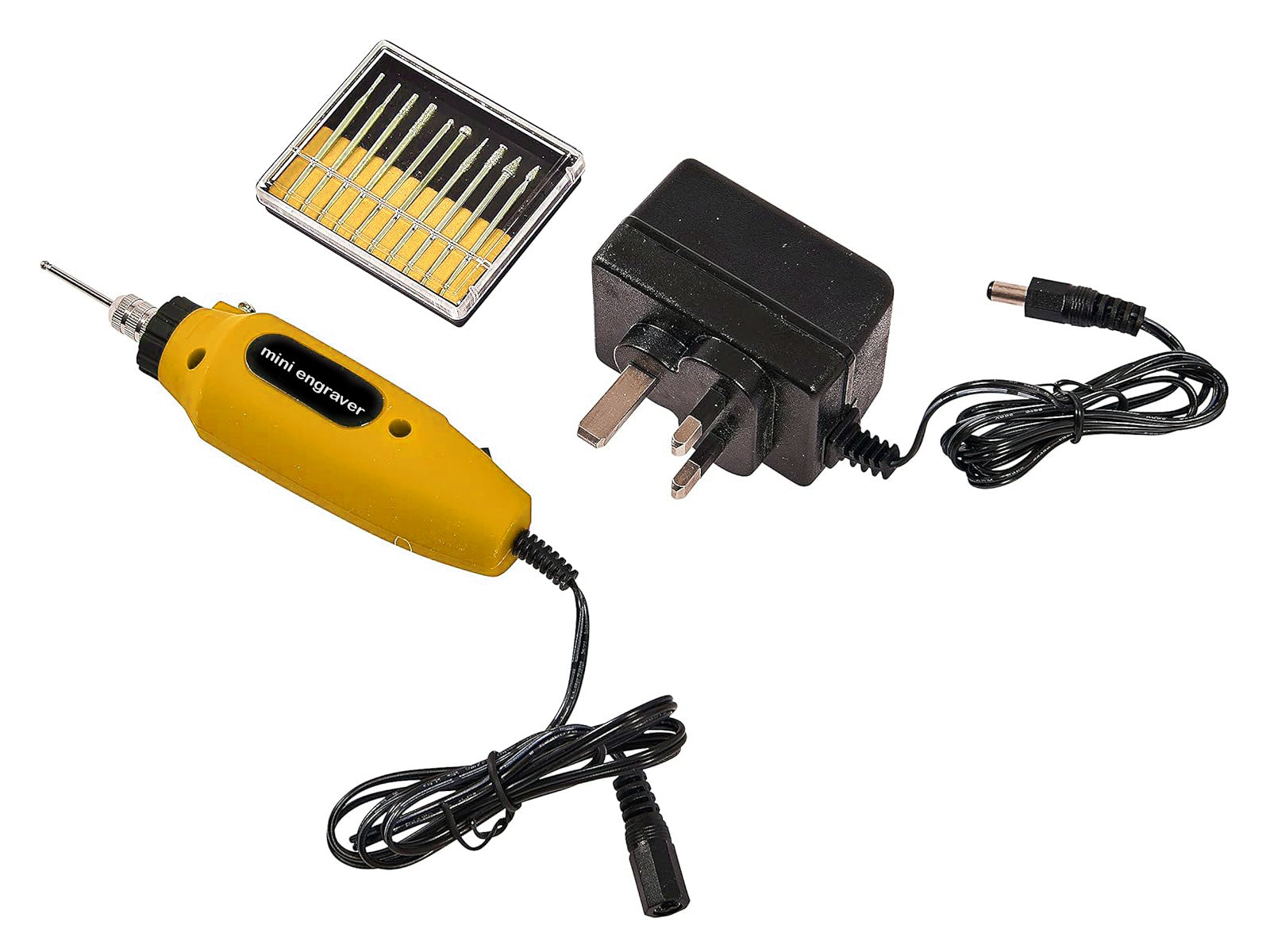 Engraving Kit Mini Engraver Tool & 10 Bits Glass Ceramic Metal Security Etching