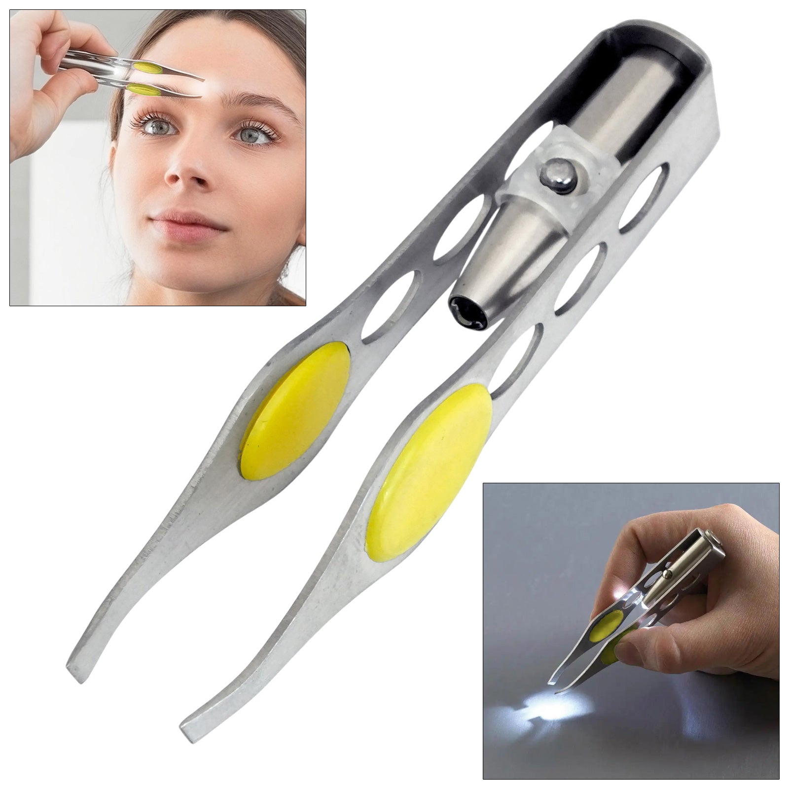 Tweezers with LED Light Stainless Steel Eyebrow Plucker | Model Making, Crafts and Hobbies