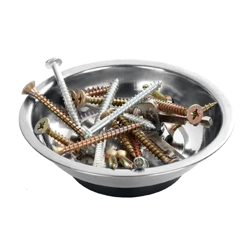 3pc Magnetic Small Parts Trays 115mm 4" Round Stainless Steel Dish for Nuts & Bolts