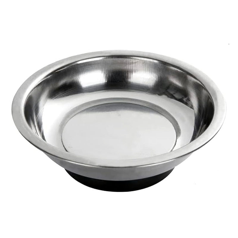 3pc Magnetic Small Parts Trays 115mm 4" Round Stainless Steel Dish for Nuts & Bolts
