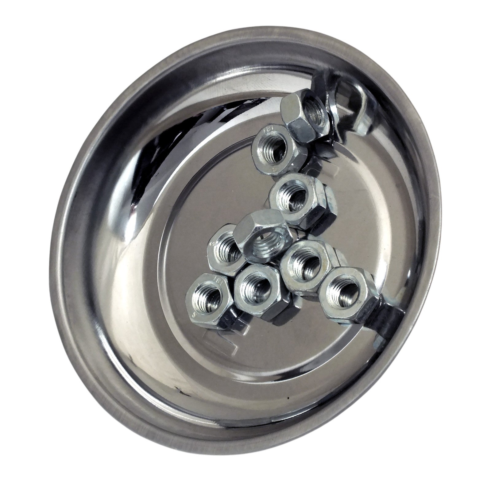 3pc Magnetic Small Parts Trays 115mm 4" Round Stainless Steel Dish for Nuts & Bolts