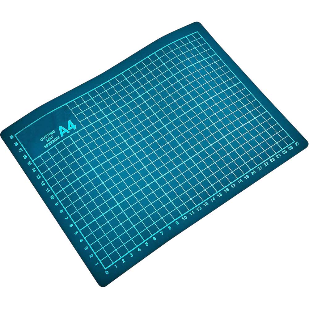 A4 Cutting Mat Craft Non Slip Self Healing Printed Grid Lines + 150mm Steel Rule