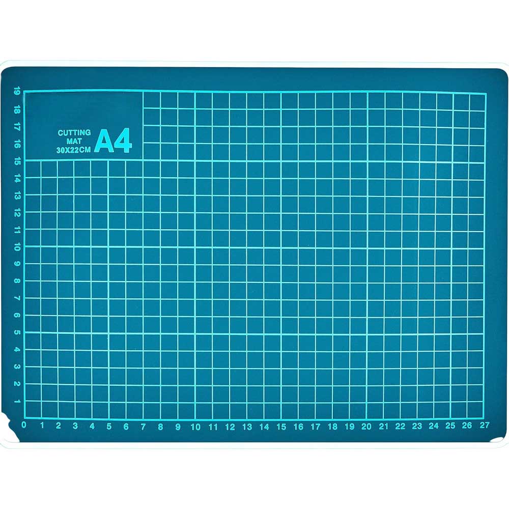 A4 Cutting Mat Craft Non Slip Self Healing Printed Grid Lines + 150mm Steel Rule