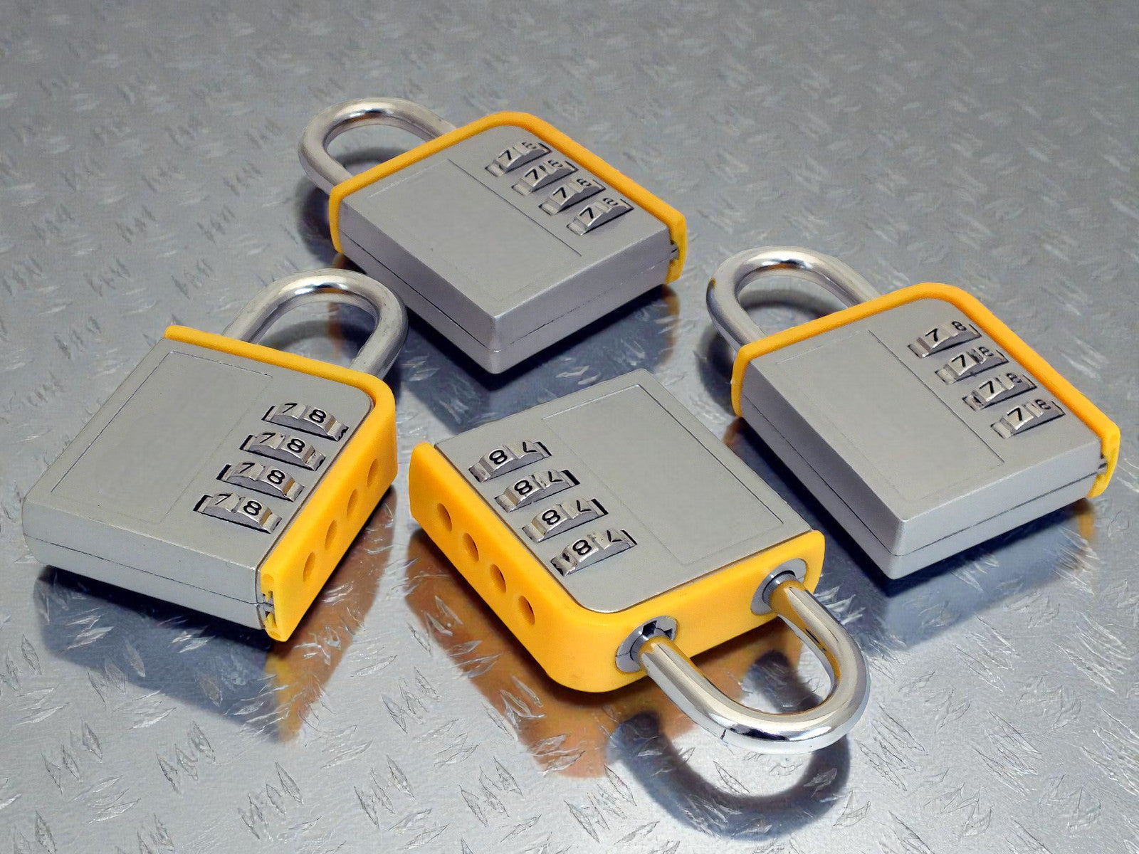 Combination PadlockLock Steel Shackle Gym Locker Toolbox 4pc - 5 Year Warranty