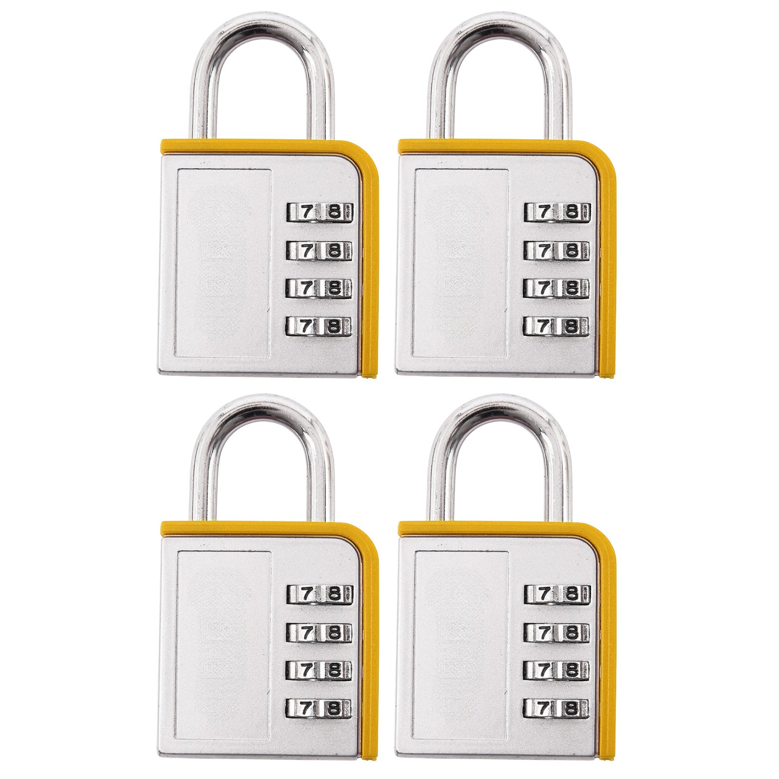 Combination PadlockLock Steel Shackle Gym Locker Toolbox 4pc - 5 Year Warranty