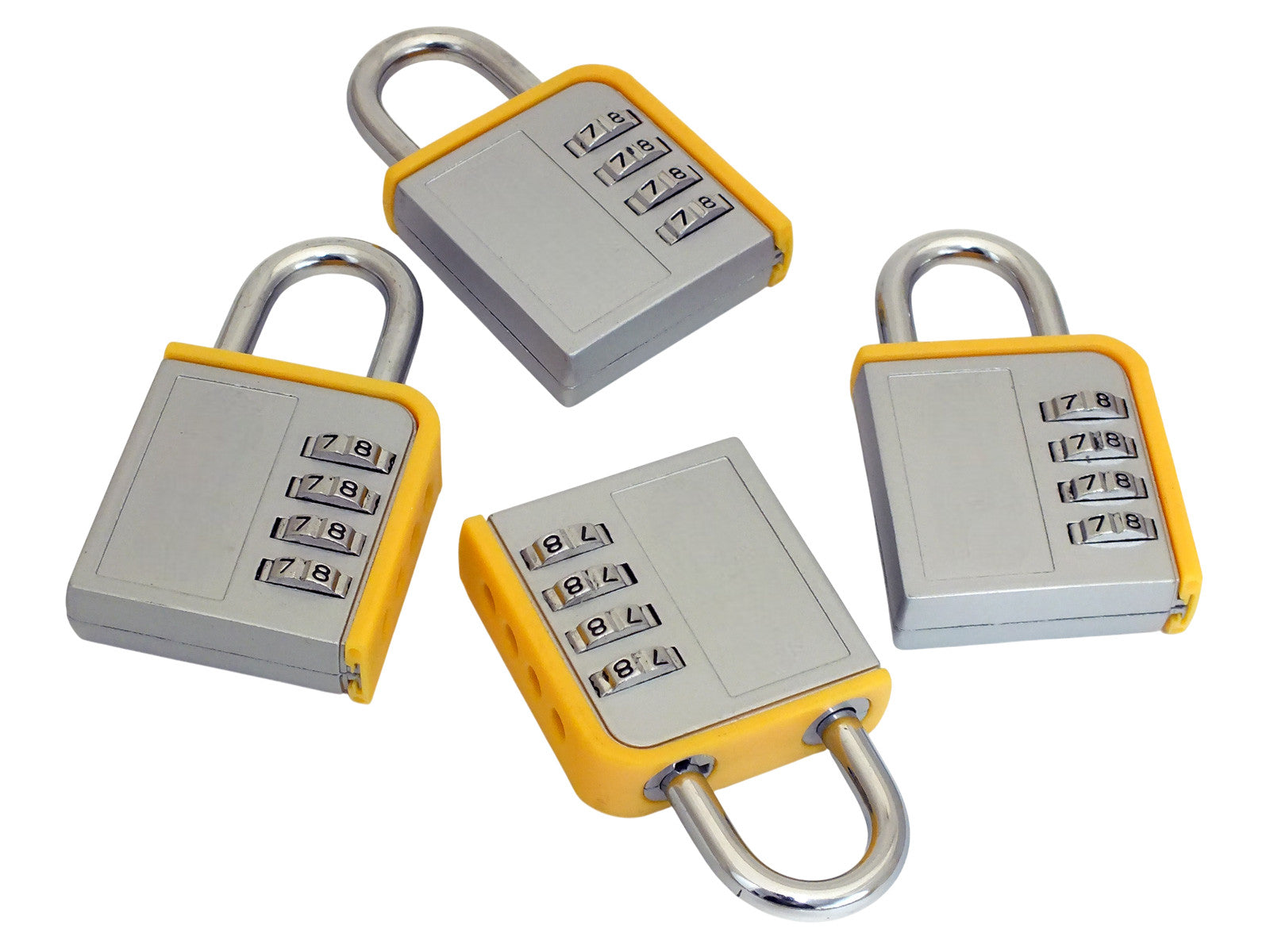 Combination PadlockLock Steel Shackle Gym Locker Toolbox 4pc - 5 Year Warranty