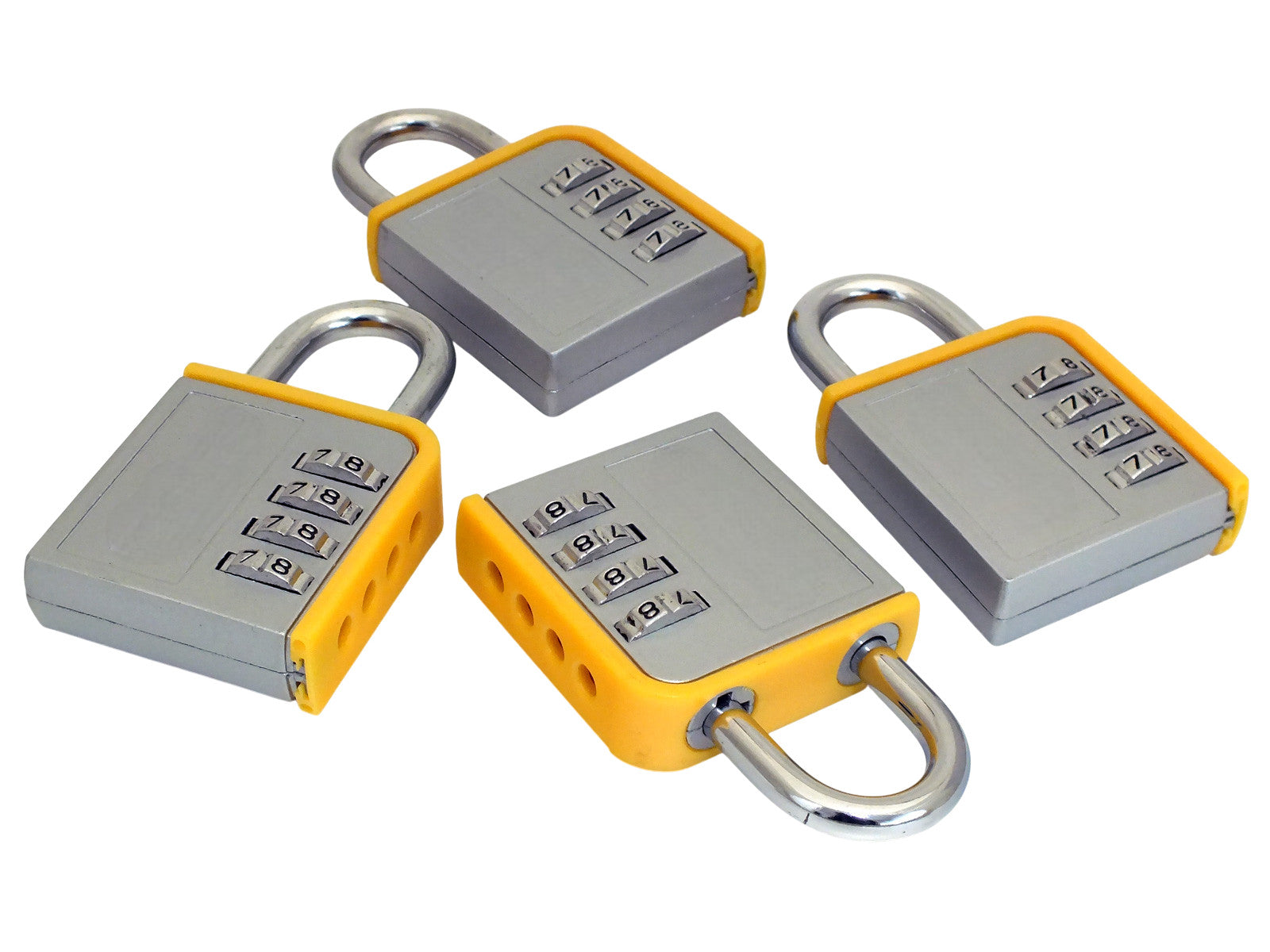 Combination PadlockLock Steel Shackle Gym Locker Toolbox 4pc - 5 Year Warranty