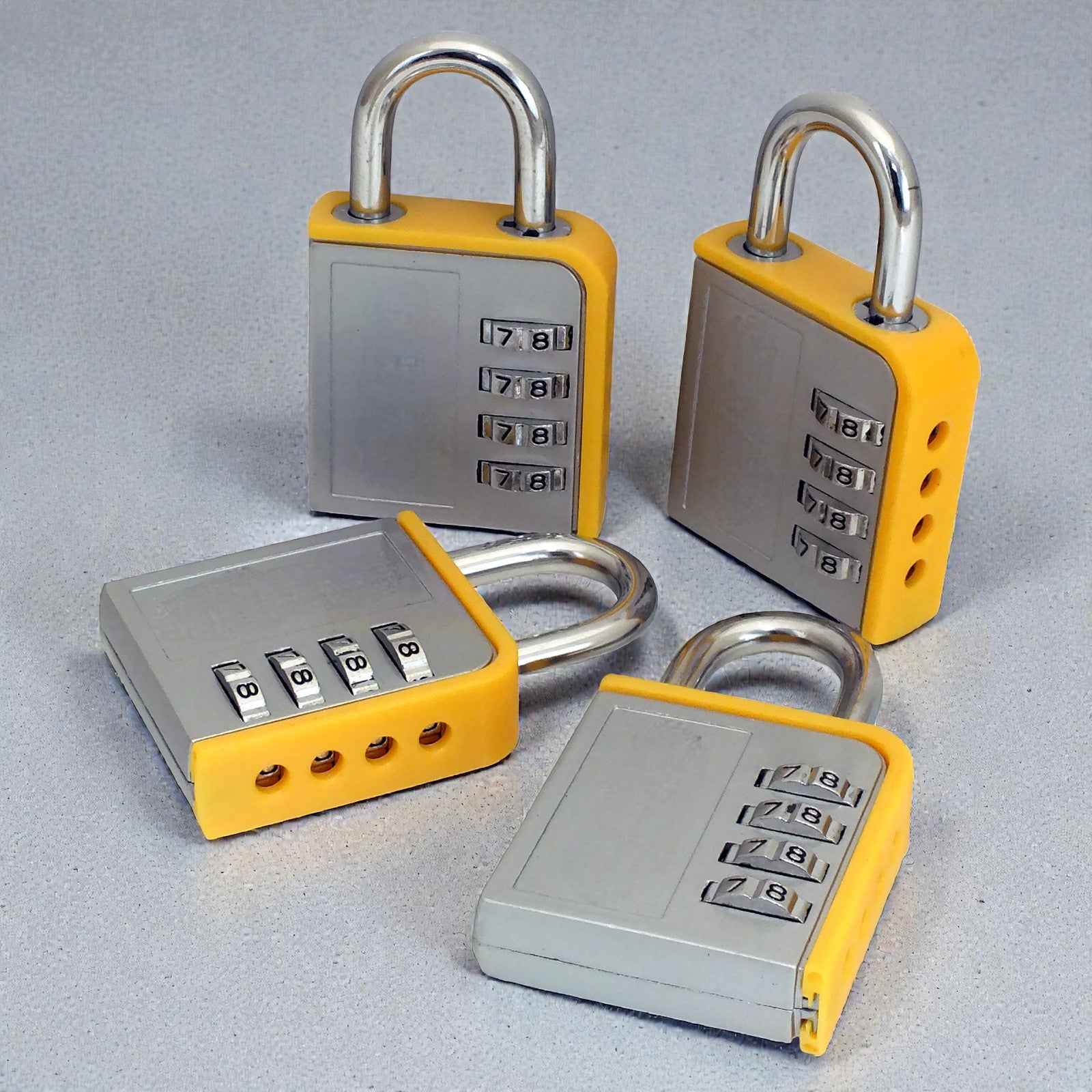 Combination PadlockLock Steel Shackle Gym Locker Toolbox 4pc - 5 Year Warranty