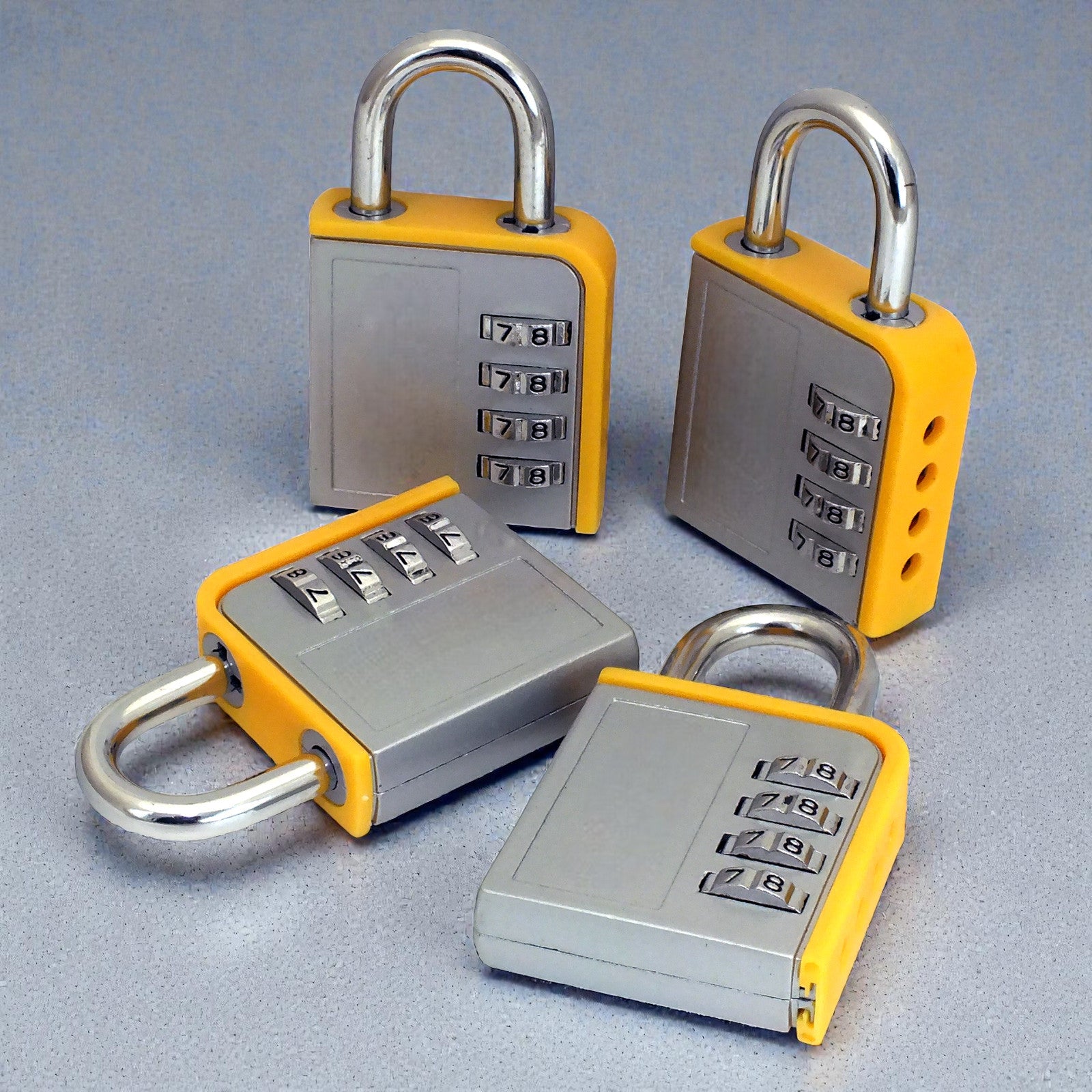 Combination PadlockLock Steel Shackle Gym Locker Toolbox 4pc - 5 Year Warranty