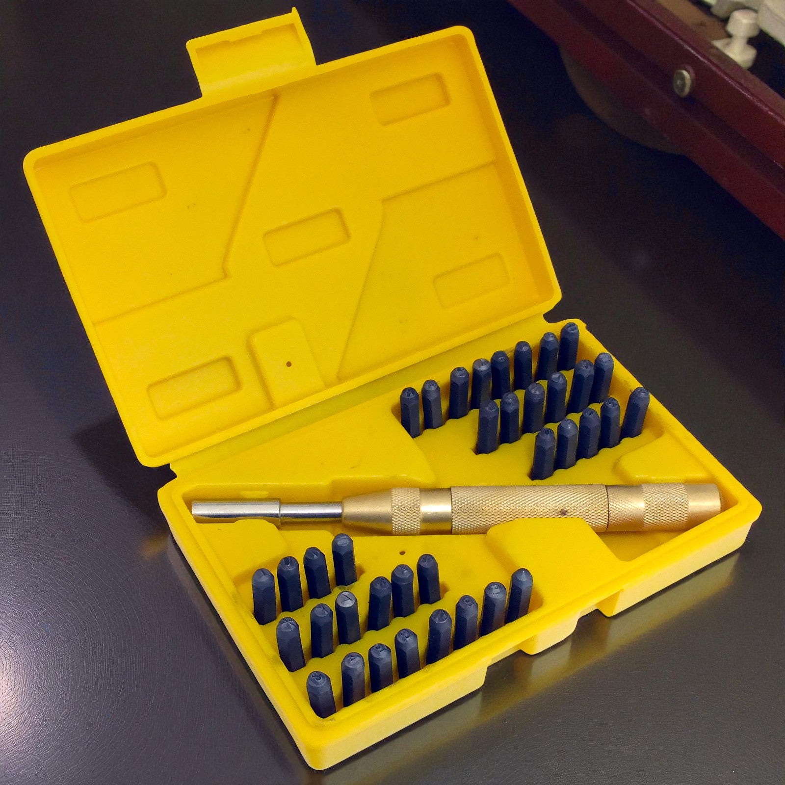 38pc Letter & Number Stamping Tool Kit Stamp Set + Automatic Metal Punch & Case