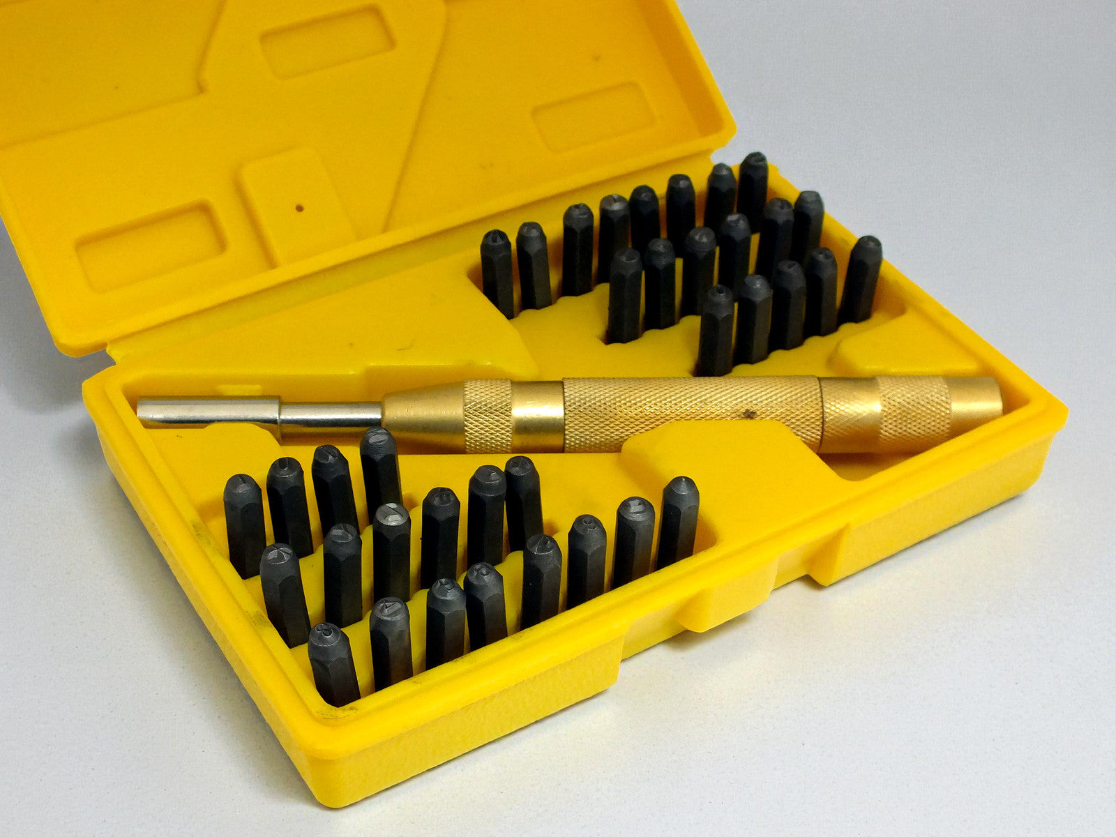 38pc Letter & Number Stamping Tool Kit Stamp Set + Automatic Metal Punch & Case