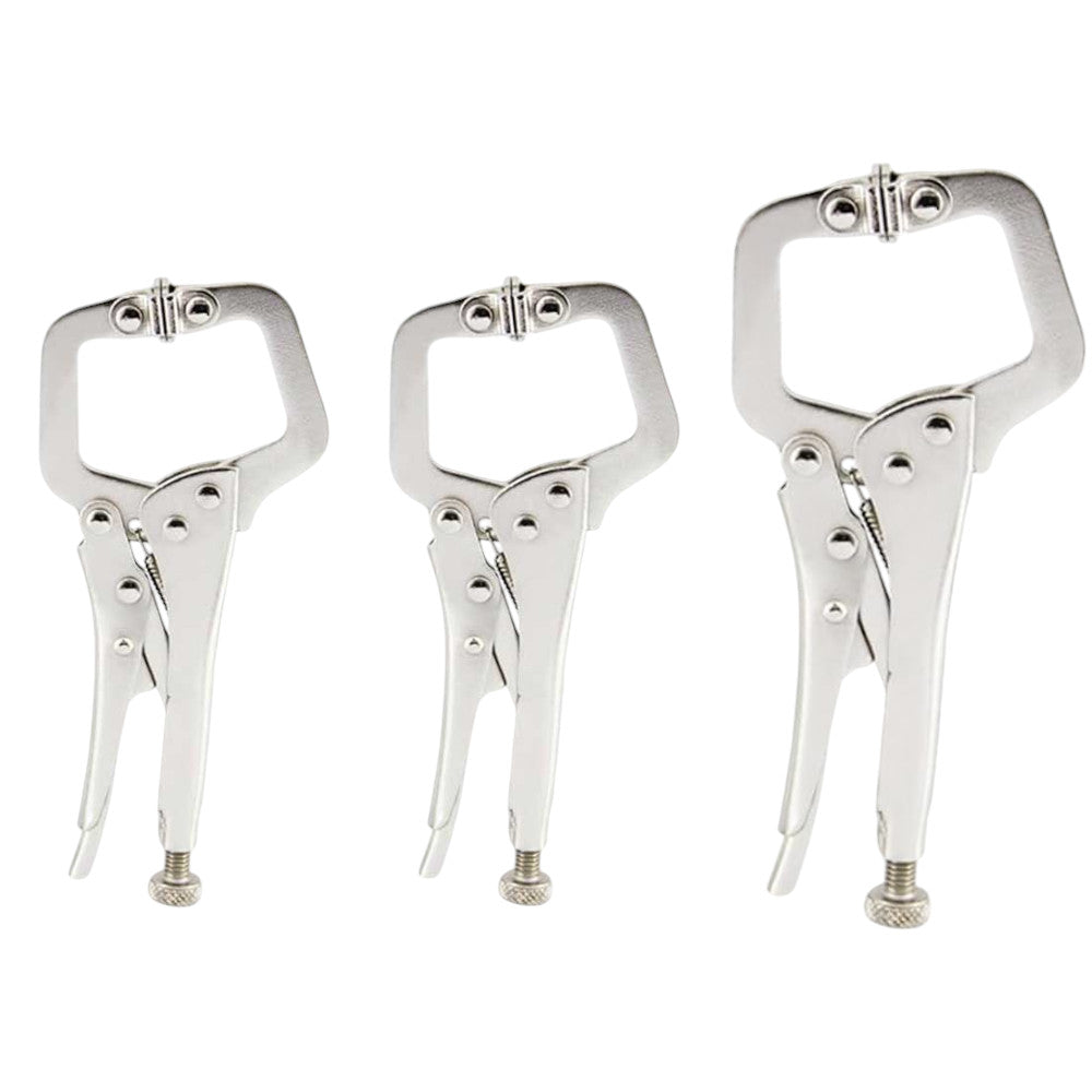 C CLAMPS LOCKING MOLE GRIP MINI ADJUSTABLE  C-CLAMP WELDING PLIERS 3PC (4" & 6")