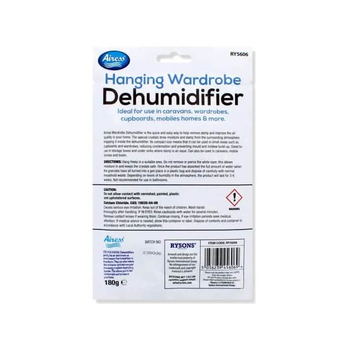Airess Wardrobe Dehumidifier Bags Hanging Wardrobe Dehumidifier Bag | Scented for extra freshness