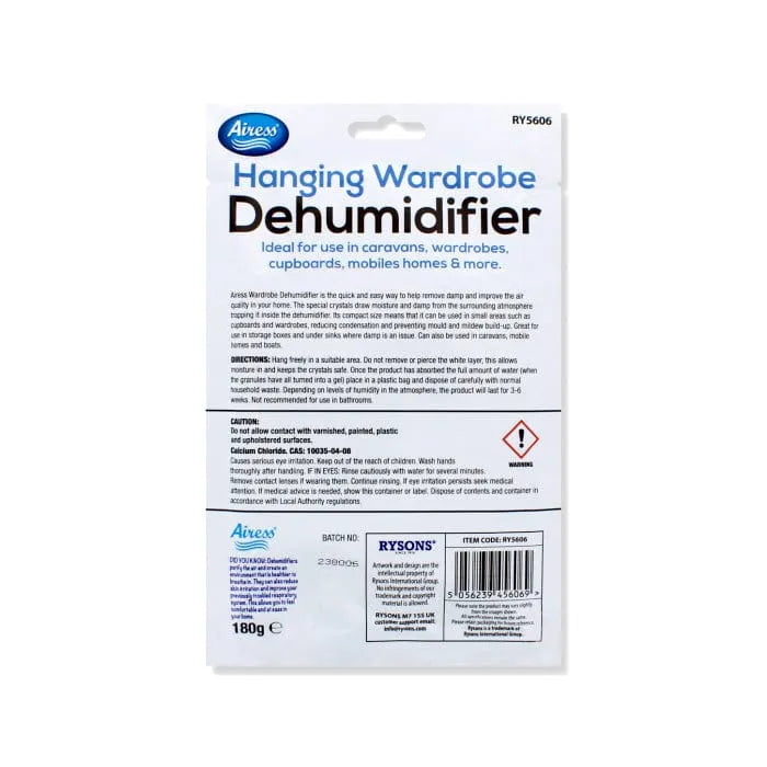 Airess Wardrobe Dehumidifier Bags Hanging Wardrobe Dehumidifier Bag | Scented for extra freshness