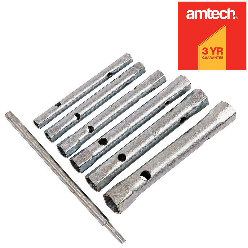 Amtech AMTECH® 6 PIECE MONOBLOC TAP BOX SPANNERS & 150mm TOMMY BAR SET 6-17mm WRENCHES