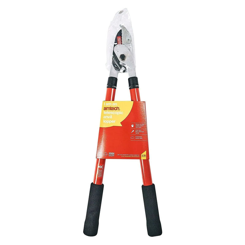 Amtech AMTECH TELESCOPIC ANVIL LOPPERS GARDEN TREE BRANCH PRUNER 30" EXTENDABLE HANDLES