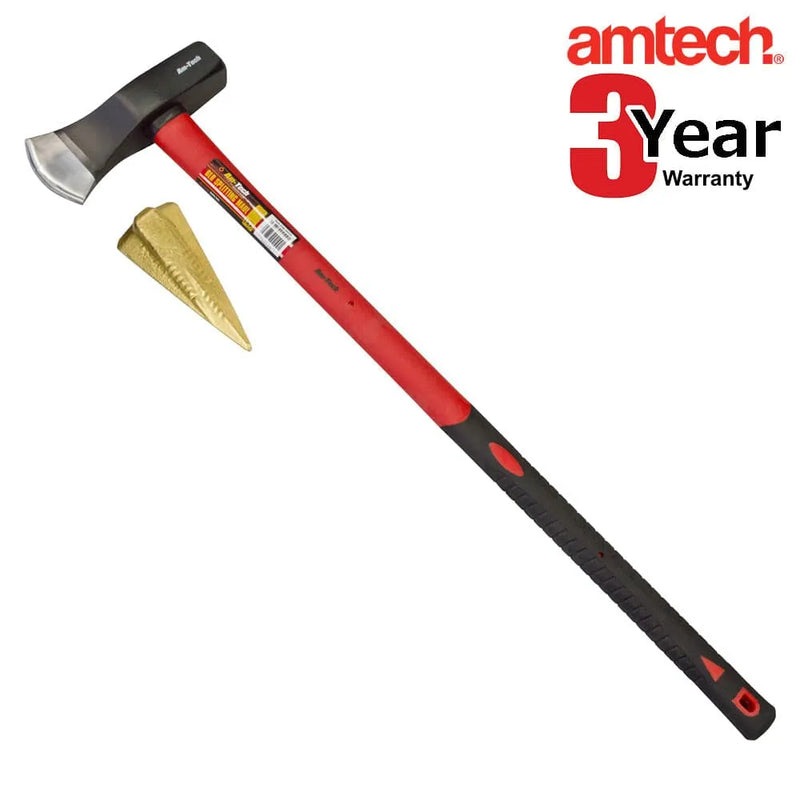 Amtech Axe AM-TECH 6lb WOOD SPLITTING MAUL AXE FIBREGLASS SHAFT & LOG BOMB 3 YEAR WARRANTY