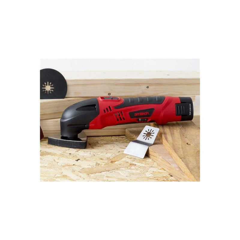 Amtech Cordless Oscillating Multi Tool Cordless Rechargeable Li-ion Variable Speed Oscillating Multi Tool +Case +Access