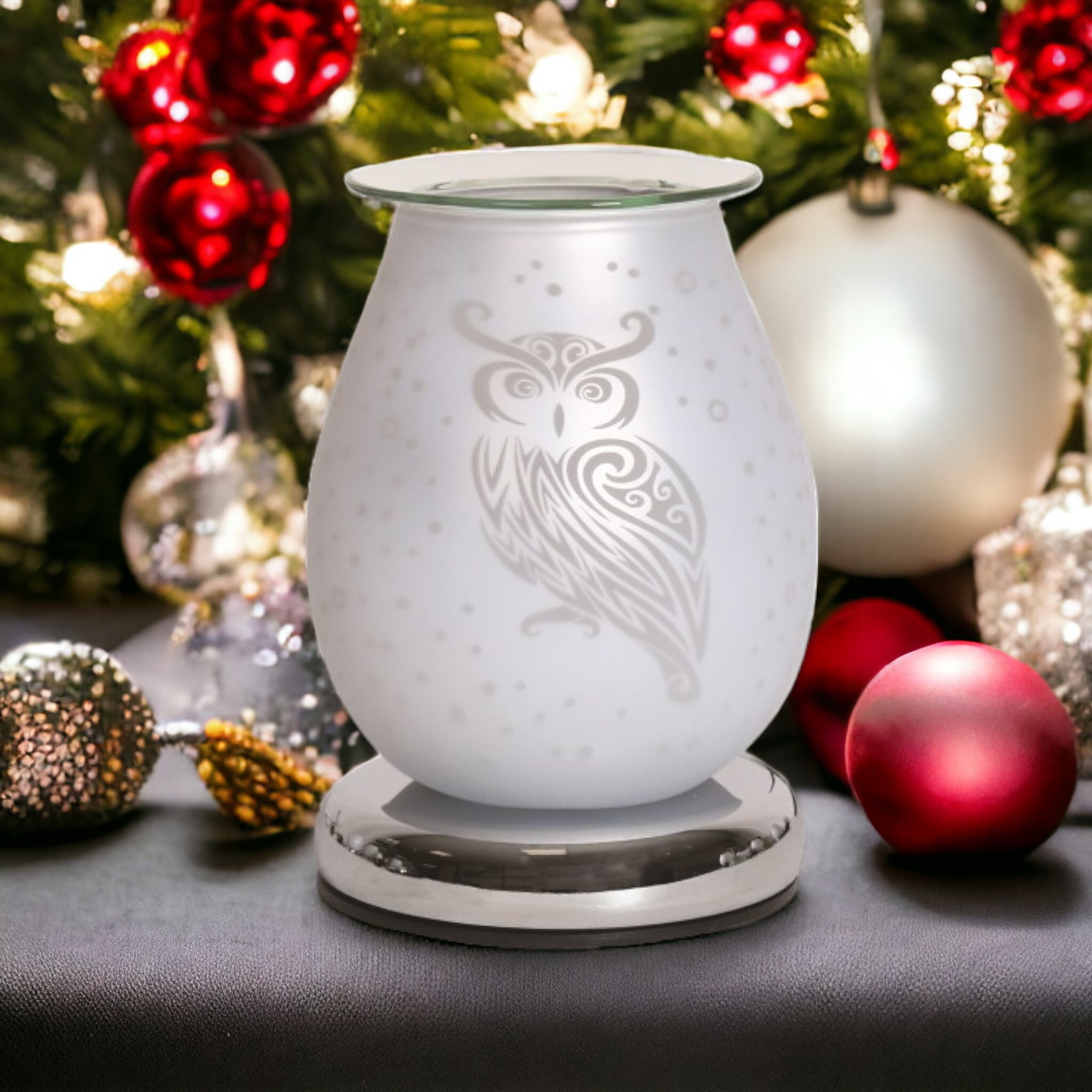 Owl Oil Burner and Wax Warmer plus 10pc Scented Melts | Electric Touch Lamp Fragrance Diffuser