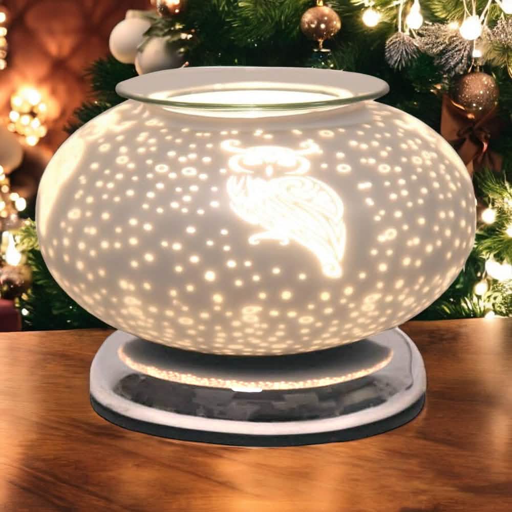 Electric Scented Wax Melter Burner Tart Warmer with Owl Design | Aroma Touch Lamp Fragrance Diffuser