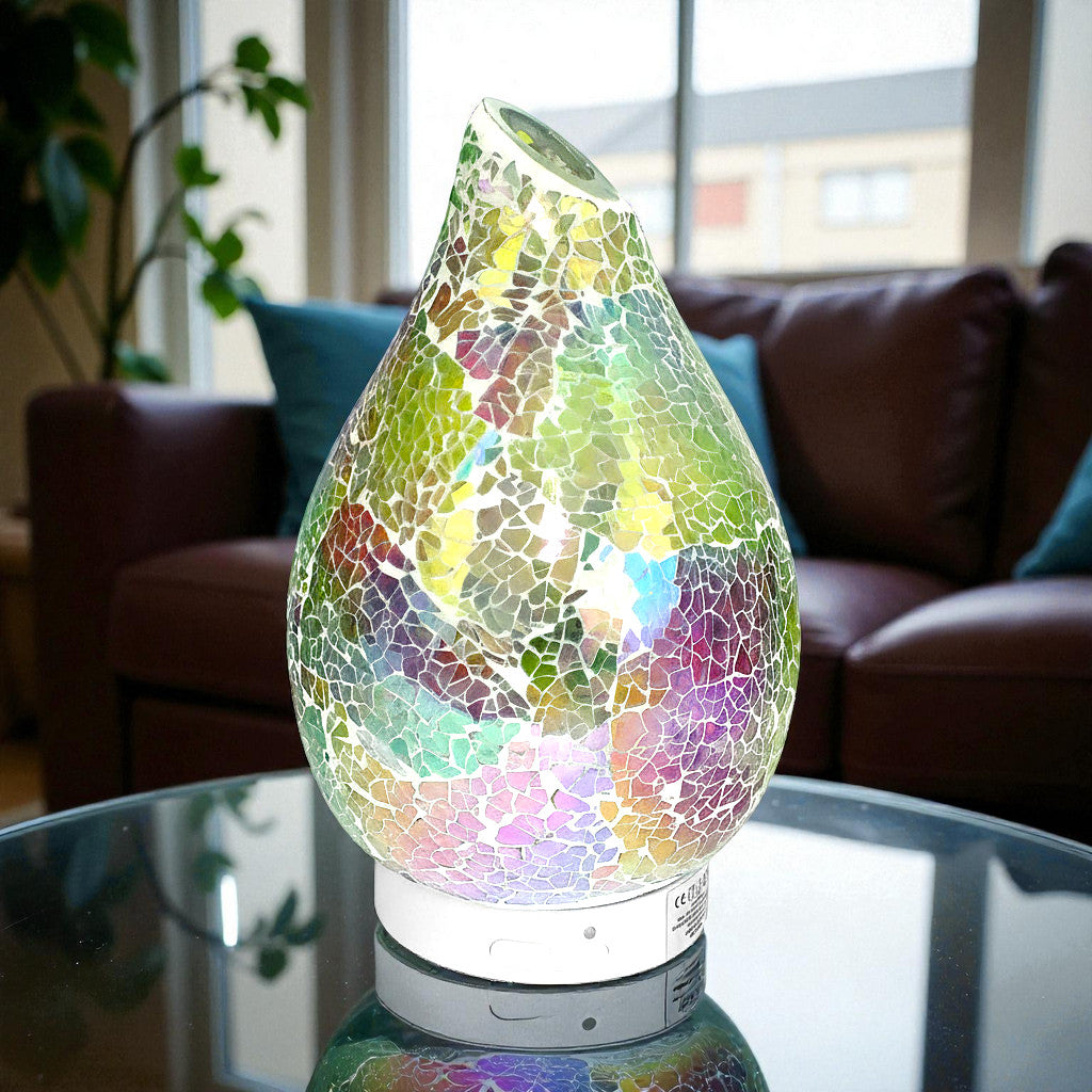 Rainbow Crackle Ultrasonic Essential Oil Diffuser Aroma Fragrance Lamp with LED Light