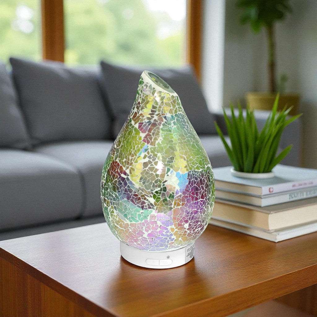 Ultrasonic Fragrance Diffuser Aroma Lamp + 6 Pack Scented Oils Rainbow Crackle