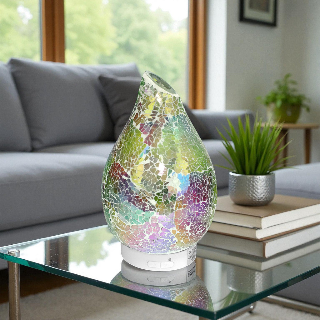 Rainbow Crackle Ultrasonic Essential Oil Diffuser Aroma Fragrance Lamp with LED Light