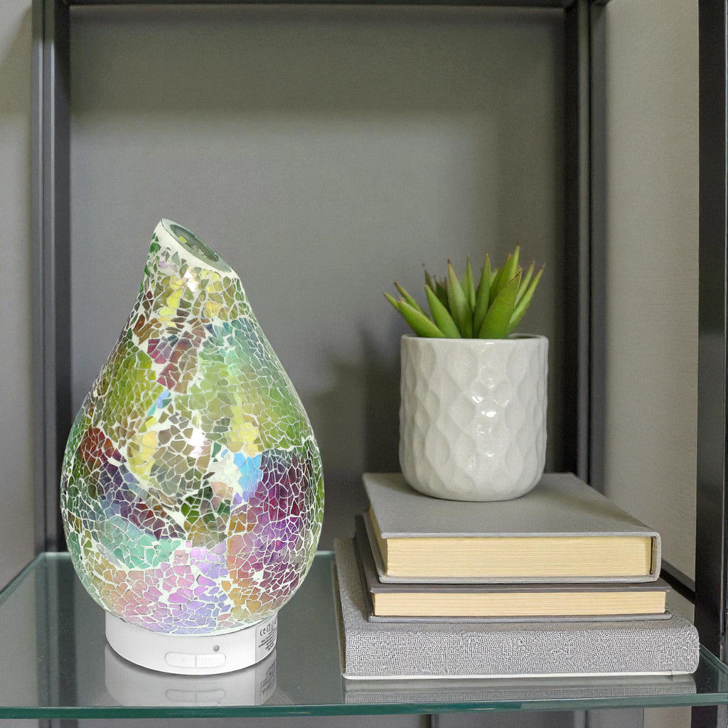 Ultrasonic Fragrance Diffuser Aroma Lamp + 6 Pack Scented Oils Rainbow Crackle