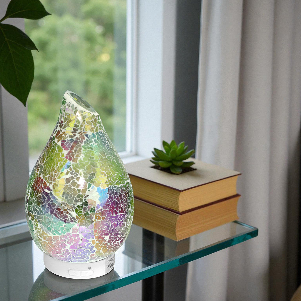 Ultrasonic Fragrance Diffuser Aroma Lamp + 6 Pack Scented Oils Rainbow Crackle