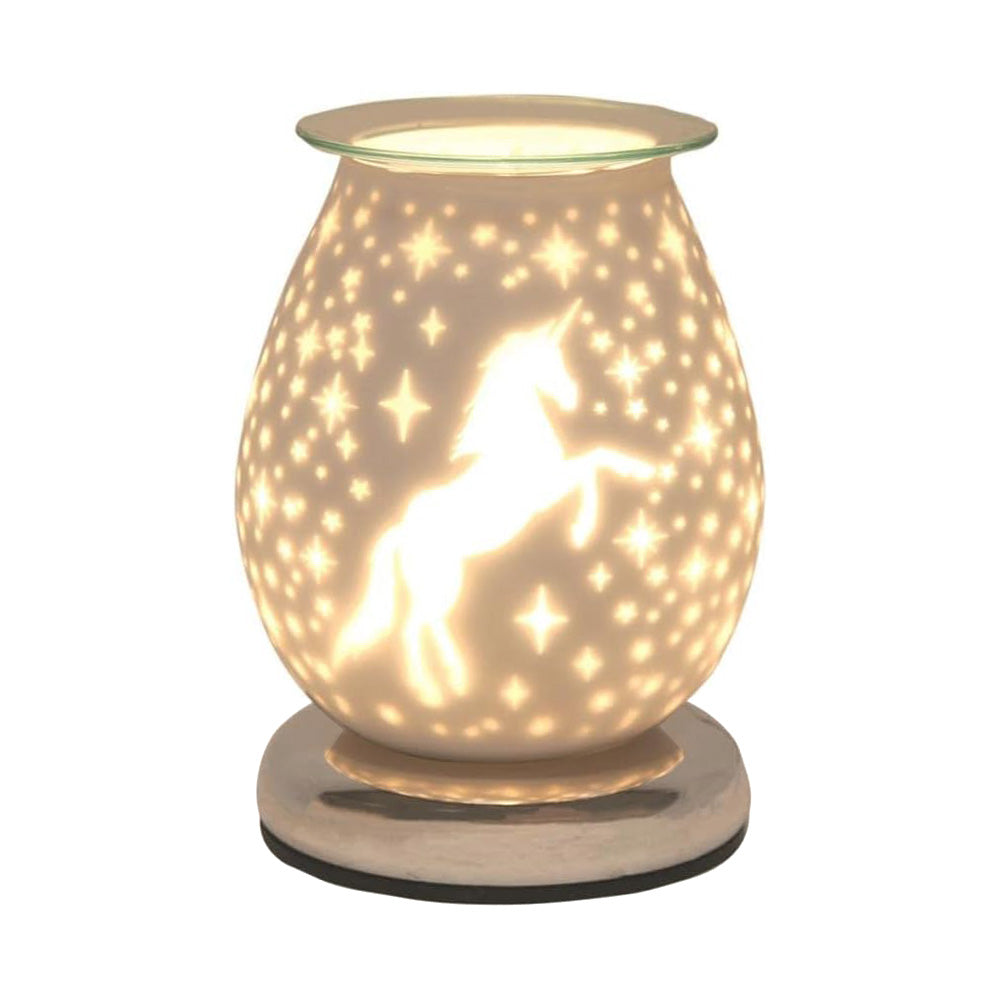 Unicorn Oil Burner and Wax Warmer plus  Scented Wax Melts | Fragrance Diffuser Touch Lamp