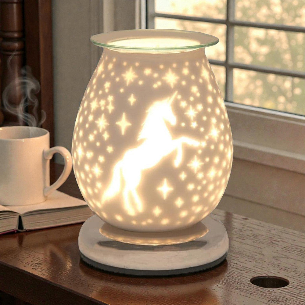 Unicorn Oil Burner and Wax Warmer plus  Scented Wax Melts | Fragrance Diffuser Touch Lamp