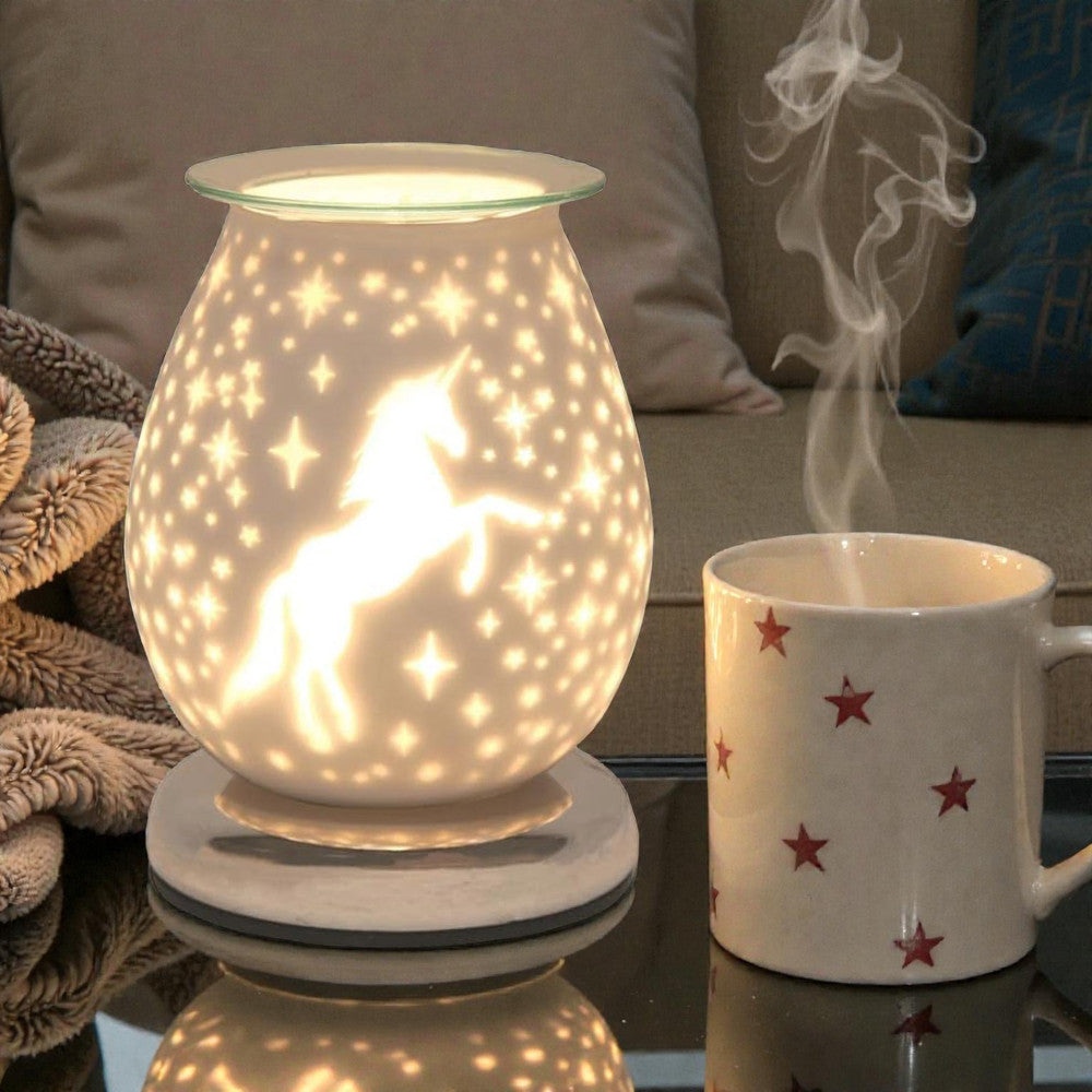 Unicorn Oil Burner and Wax Warmer plus  Scented Wax Melts | Fragrance Diffuser Touch Lamp