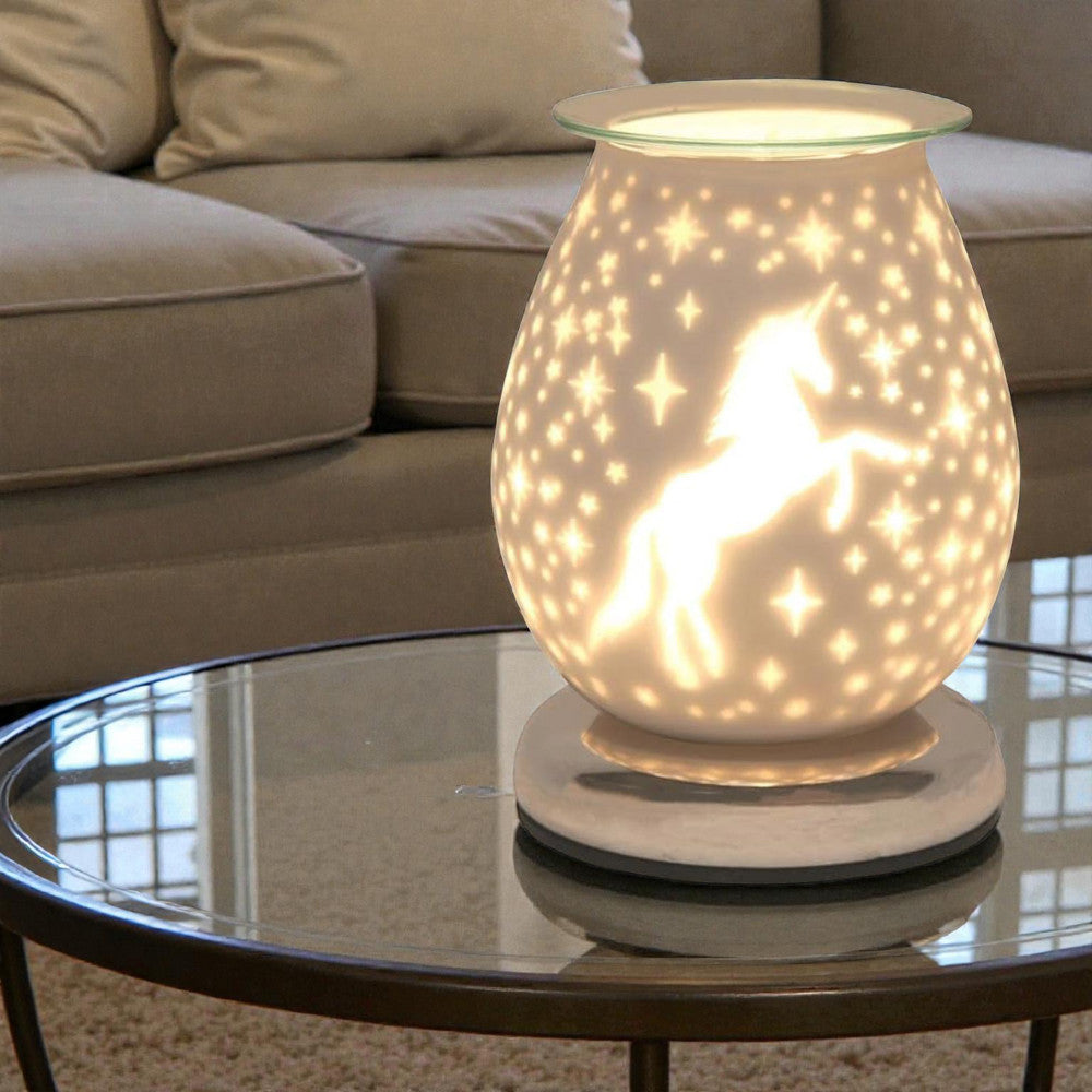 Unicorn Oil Burner and Wax Warmer plus  Scented Wax Melts | Fragrance Diffuser Touch Lamp