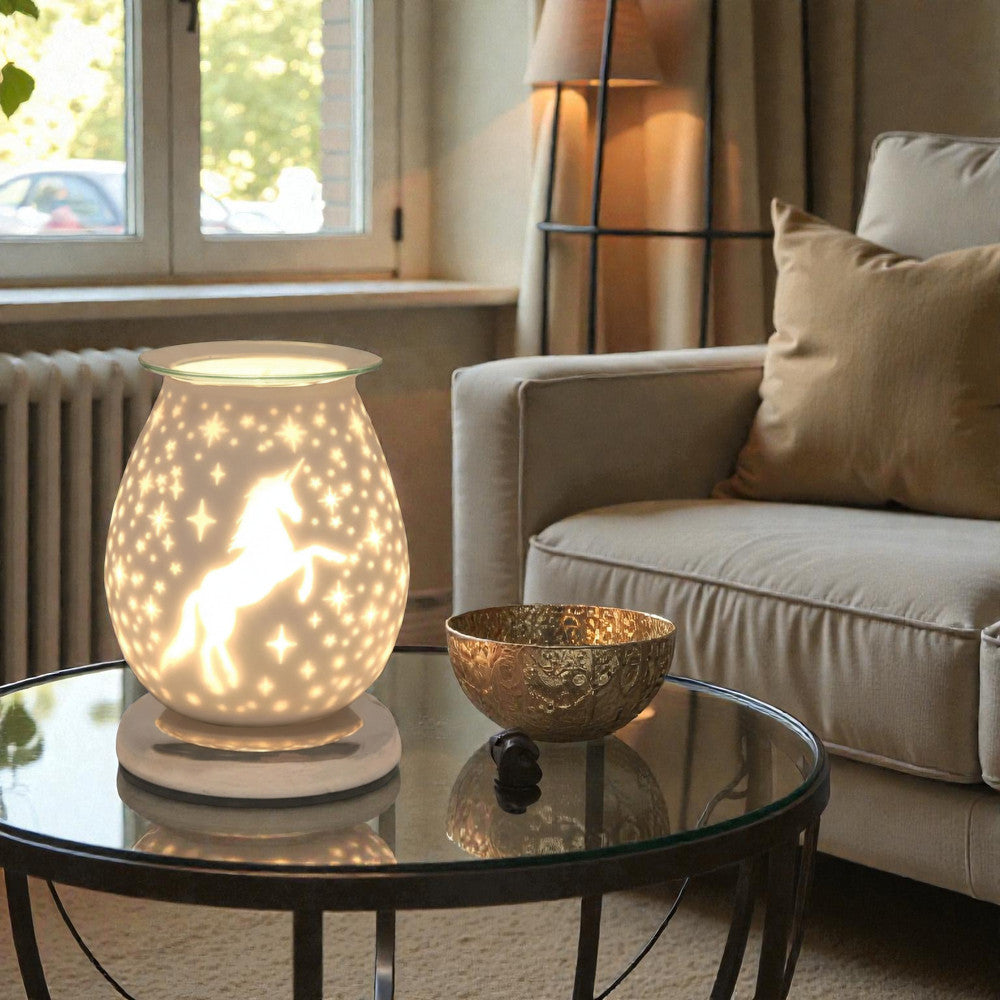 Unicorn Oil Burner and Wax Warmer plus  Scented Wax Melts | Fragrance Diffuser Touch Lamp