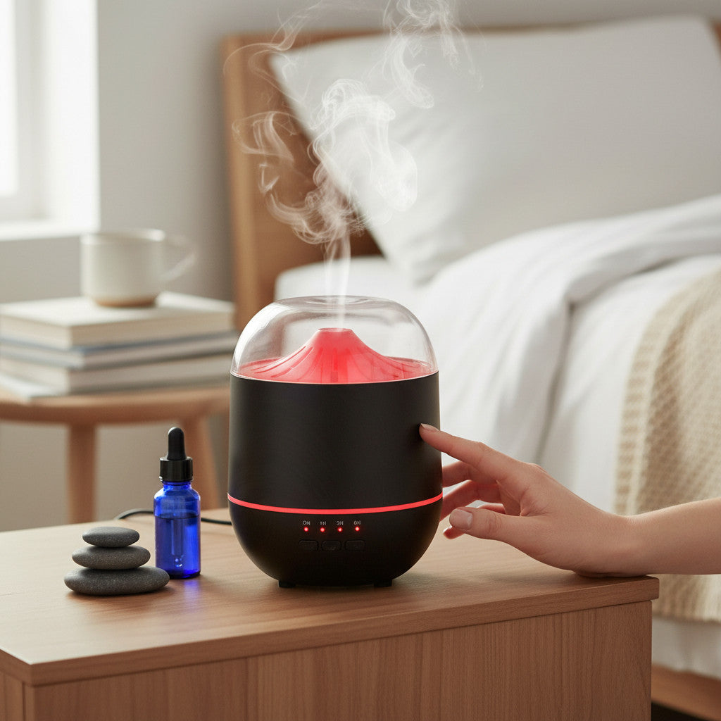 Electric Ultrasonic Diffuser Aromatherapy Essential Oil Wood Effect LED Colour