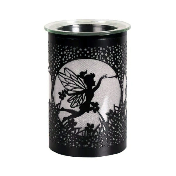 Fairy Silhouette Wax Melt Warmer Aroma Fragrance Diffuser | Black with Colour Changing LED