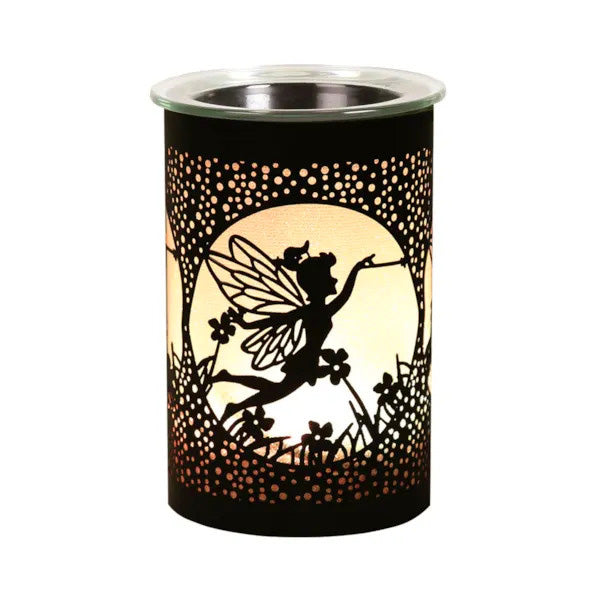 Fairy Silhouette Wax Melt Warmer Aroma Fragrance Diffuser | Black with Colour Changing LED