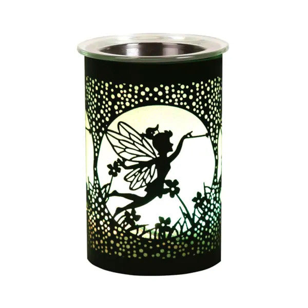 Fairy Silhouette Wax Melt Warmer Aroma Fragrance Diffuser | Black with Colour Changing LED