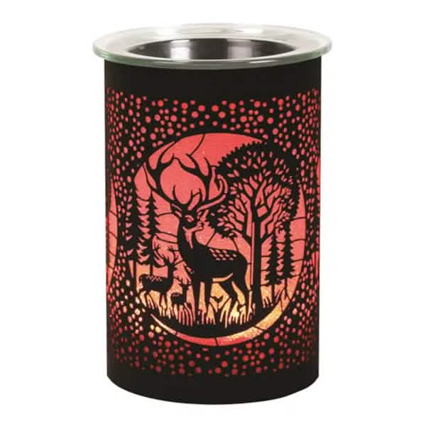 Wax Tart Melt Warmer Burner | Colour Changing LED Fragrance Diffuser | Deer Family Silhouette