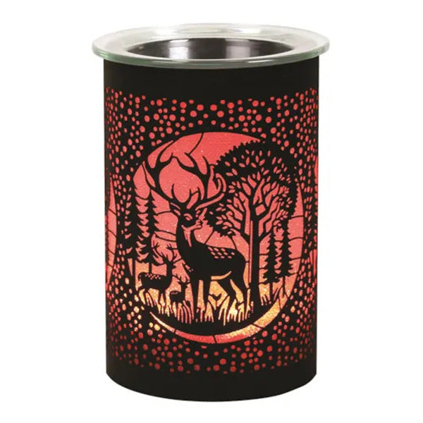 Scented Wax Warmer with Melts LED Colour Changing Fragrance Diffuser Deer Family Silhouette