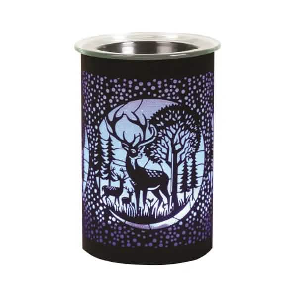 Wax Tart Melt Warmer Burner | Colour Changing LED Fragrance Diffuser | Deer Family Silhouette