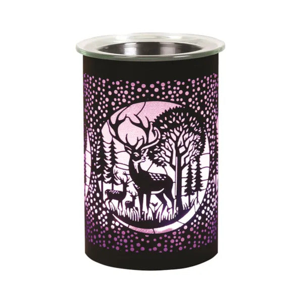 Scented Wax Warmer with Melts LED Colour Changing Fragrance Diffuser Deer Family Silhouette