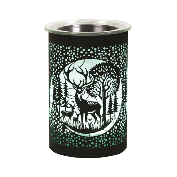 Scented Wax Warmer with Melts LED Colour Changing Fragrance Diffuser Deer Family Silhouette