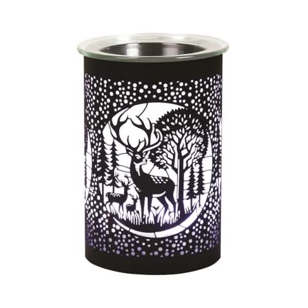 Wax Tart Melt Warmer Burner | Colour Changing LED Fragrance Diffuser | Deer Family Silhouette