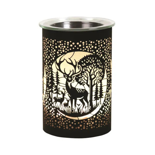 Scented Wax Warmer with Melts LED Colour Changing Fragrance Diffuser Deer Family Silhouette