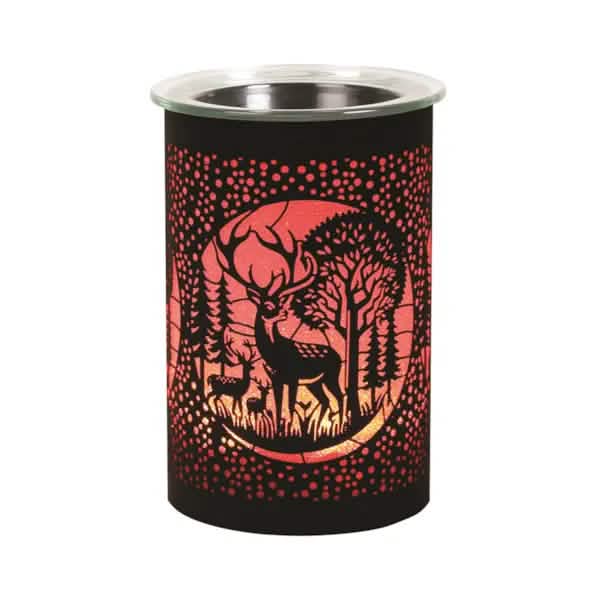 Wax Tart Melt Warmer Burner | Colour Changing LED Fragrance Diffuser | Deer Family Silhouette