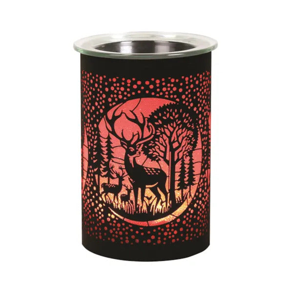 Scented Wax Warmer with Melts LED Colour Changing Fragrance Diffuser Deer Family Silhouette