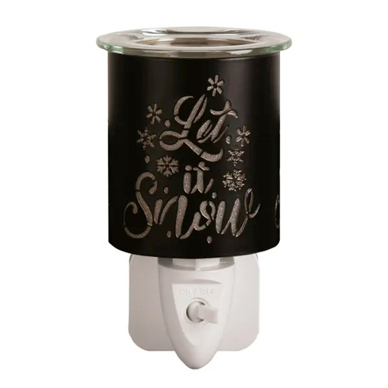 Plug In Scented Wax Melter Warmer Xmas Electric Aroma Diffuser Lamp "Let it Snow"