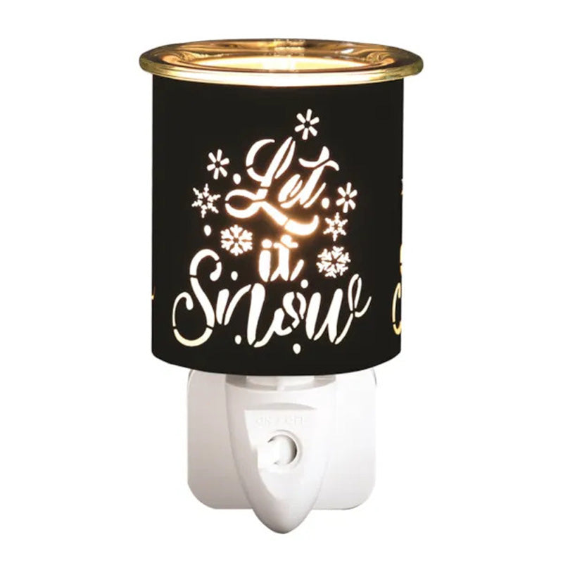 Plug In Scented Wax Melter Warmer Xmas Electric Aroma Diffuser Lamp "Let it Snow"